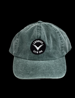 vintage green baseball cap with logo