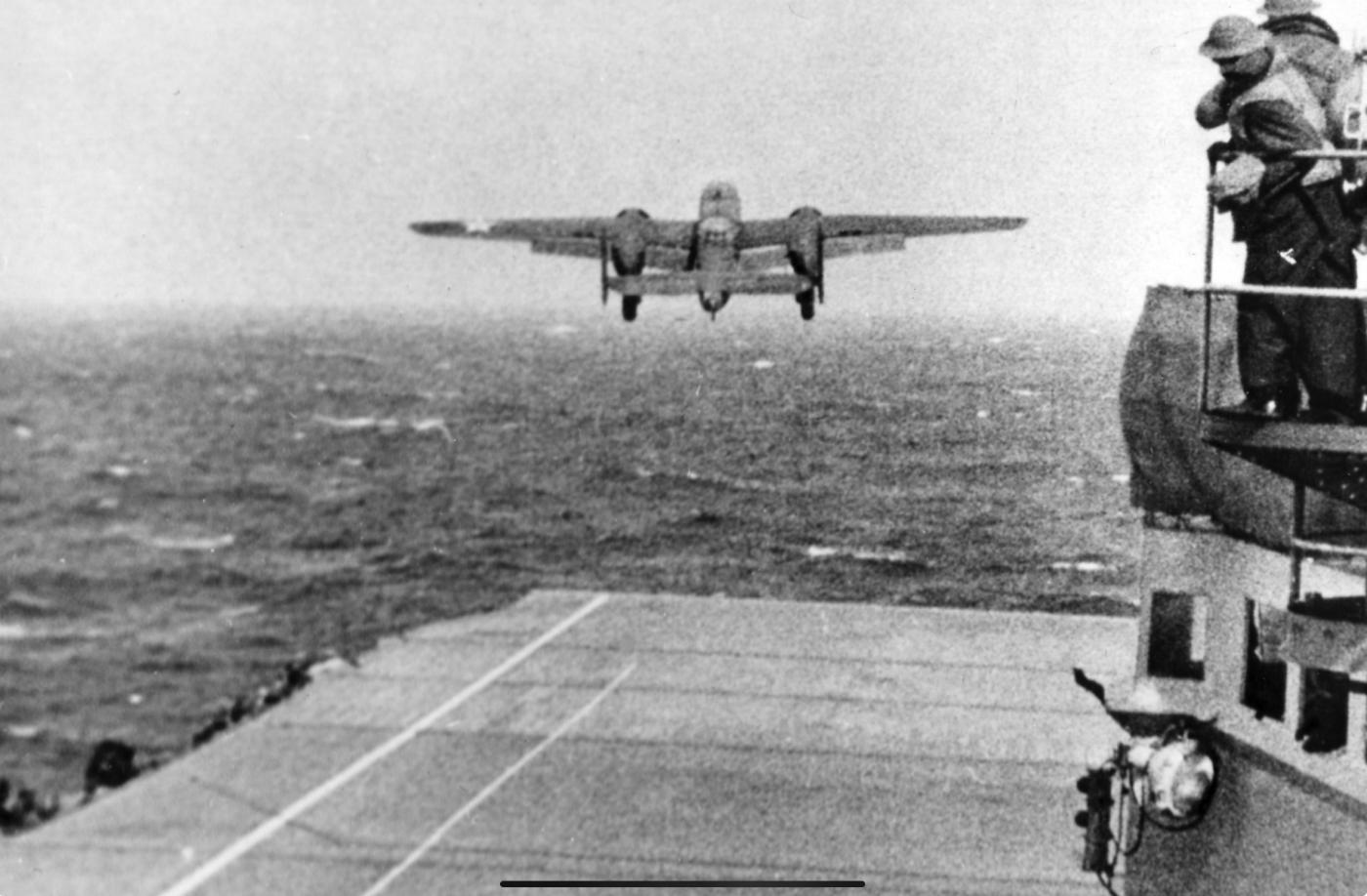 Taking off from aircraft carrier
