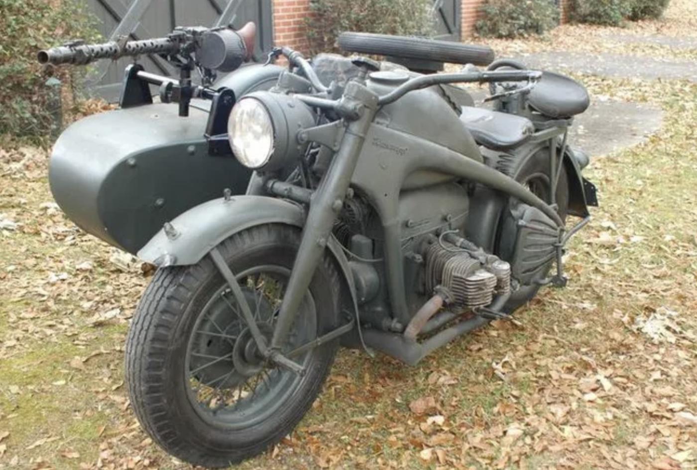 Zundapp motorbike and sidecar