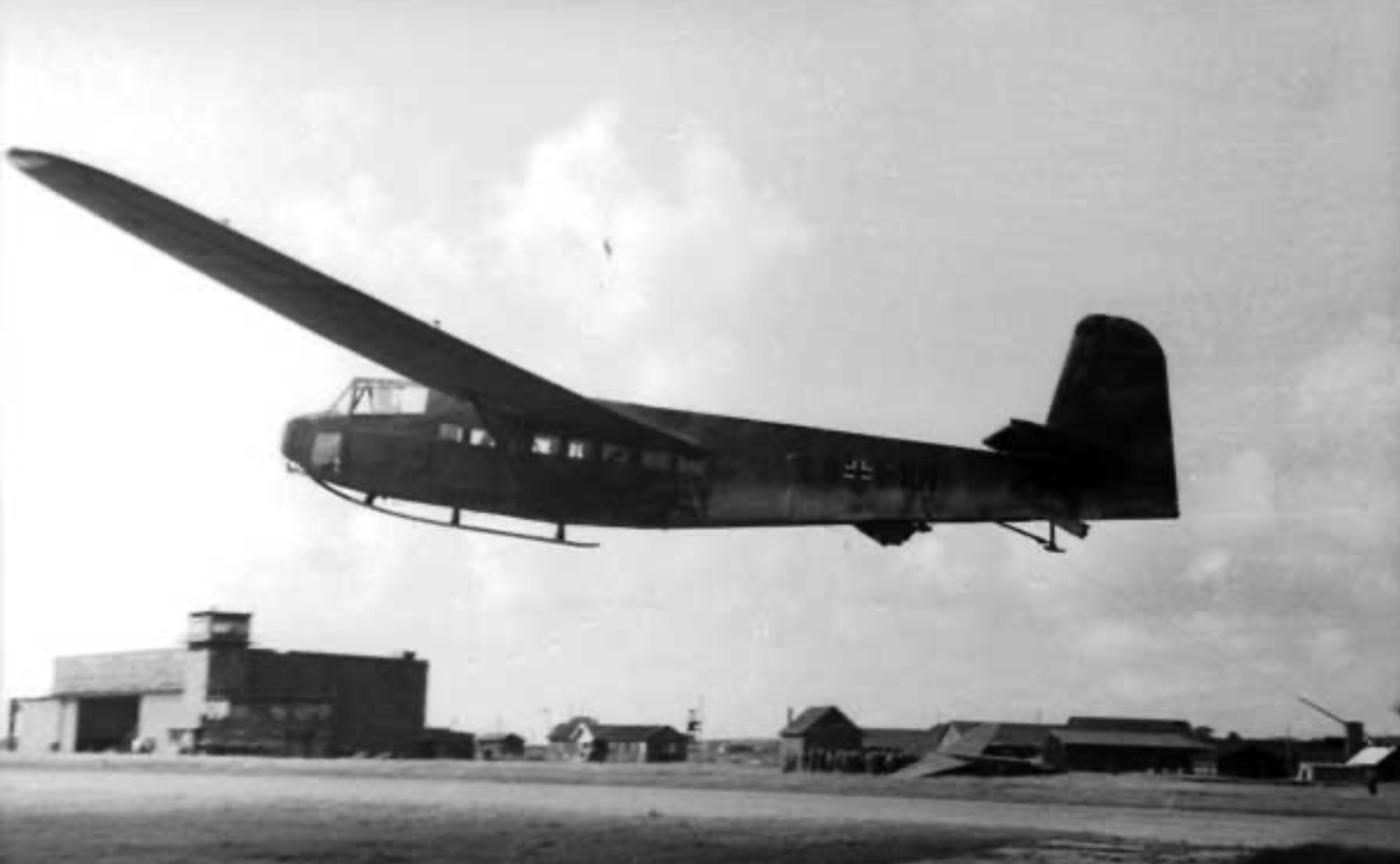 German ww2 glider dfs230 airborne assault troop landings