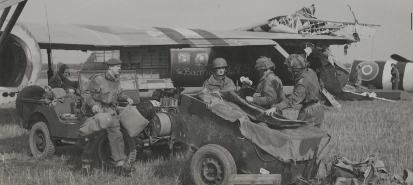 British paras airborne assault Arnhem gliders jeeps 