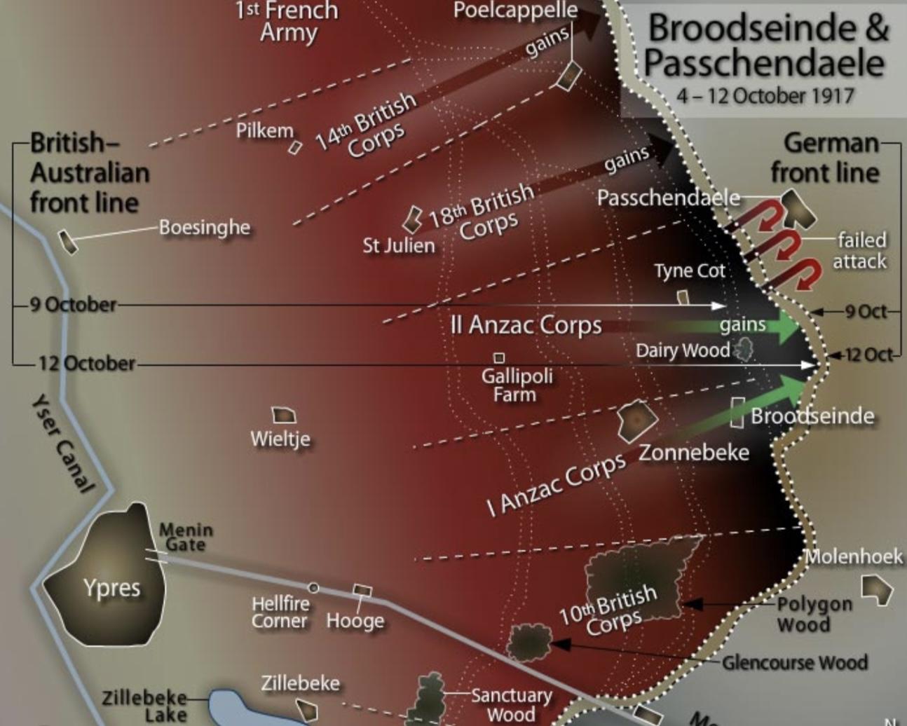 Map ww1 broodseinde