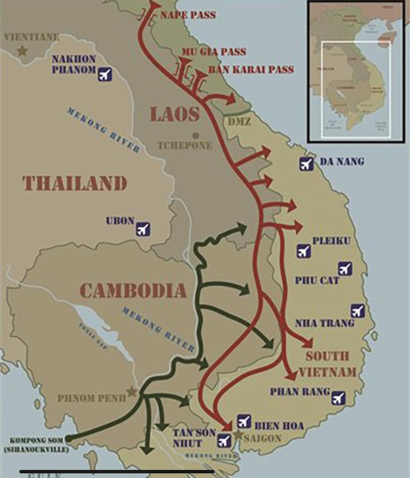 Map of Vietnam Ho Chi Minh trail