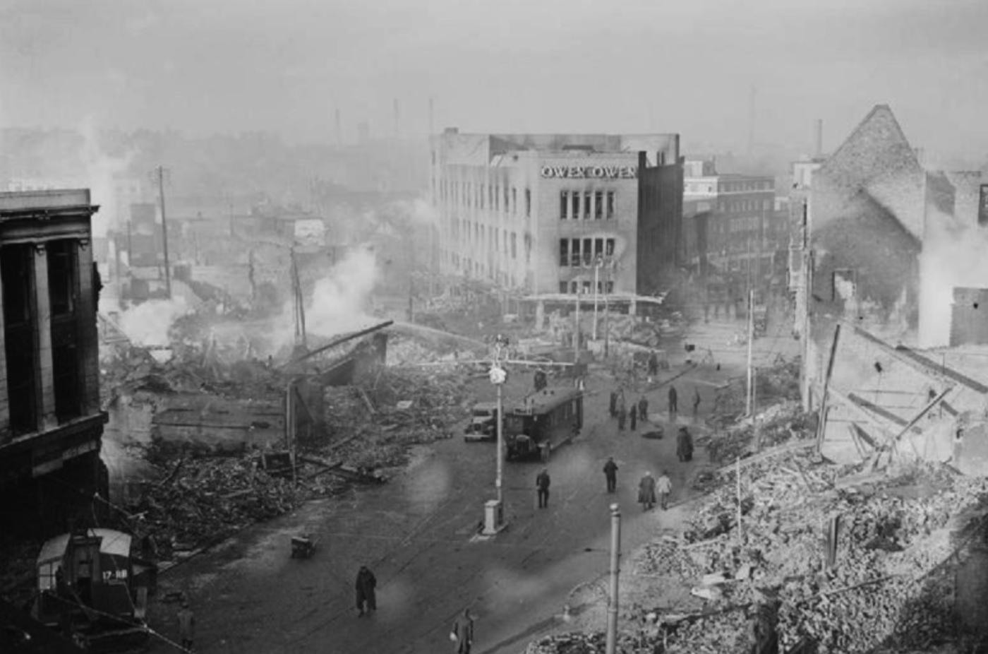Coventry bombed by luftwaffe