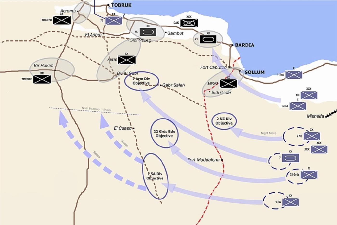 Operation crusader North Africa map