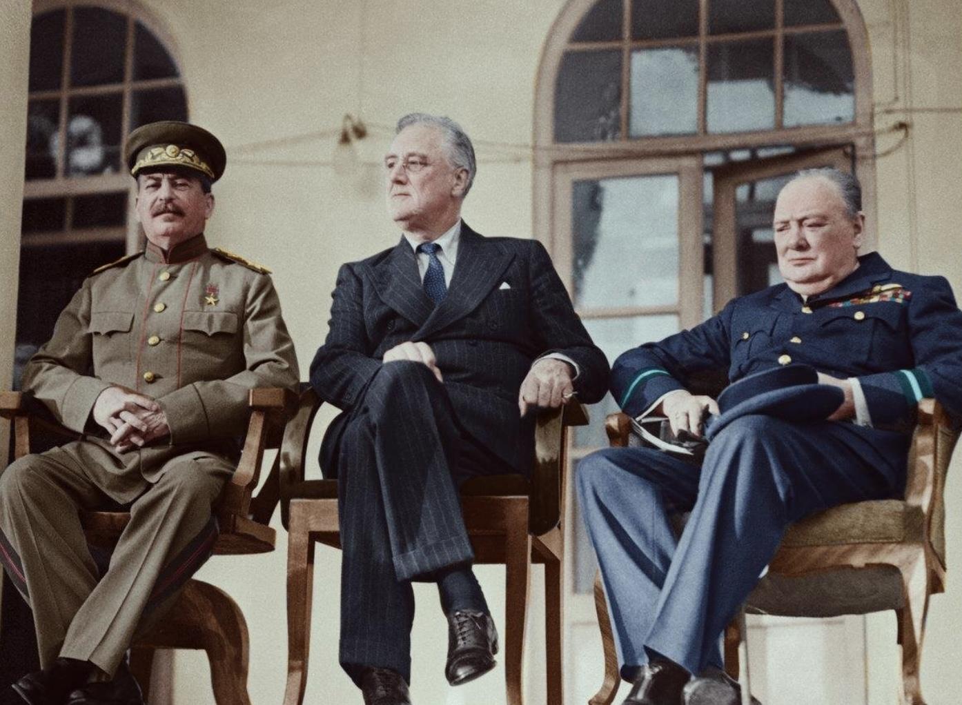 Churchill Roosevelt Stalin meeting Tehran conference 