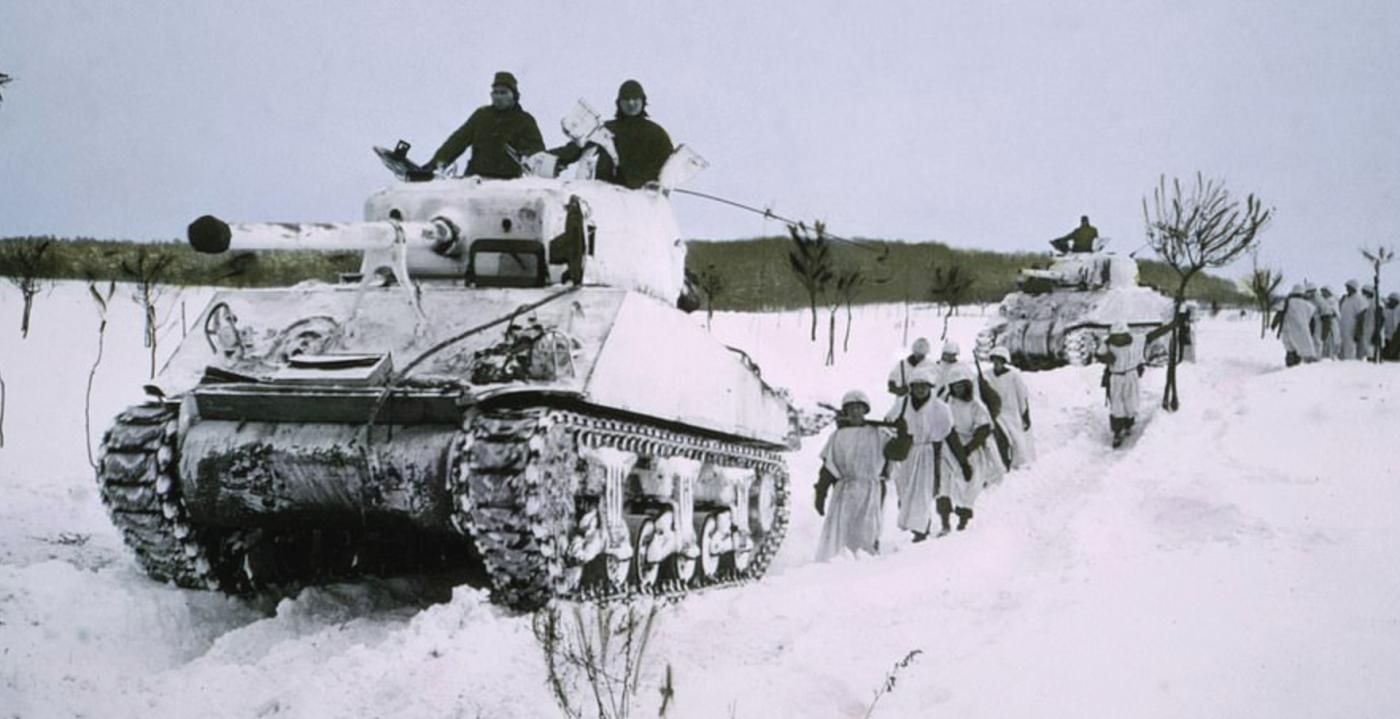 Battle of bulge Sherman tanks