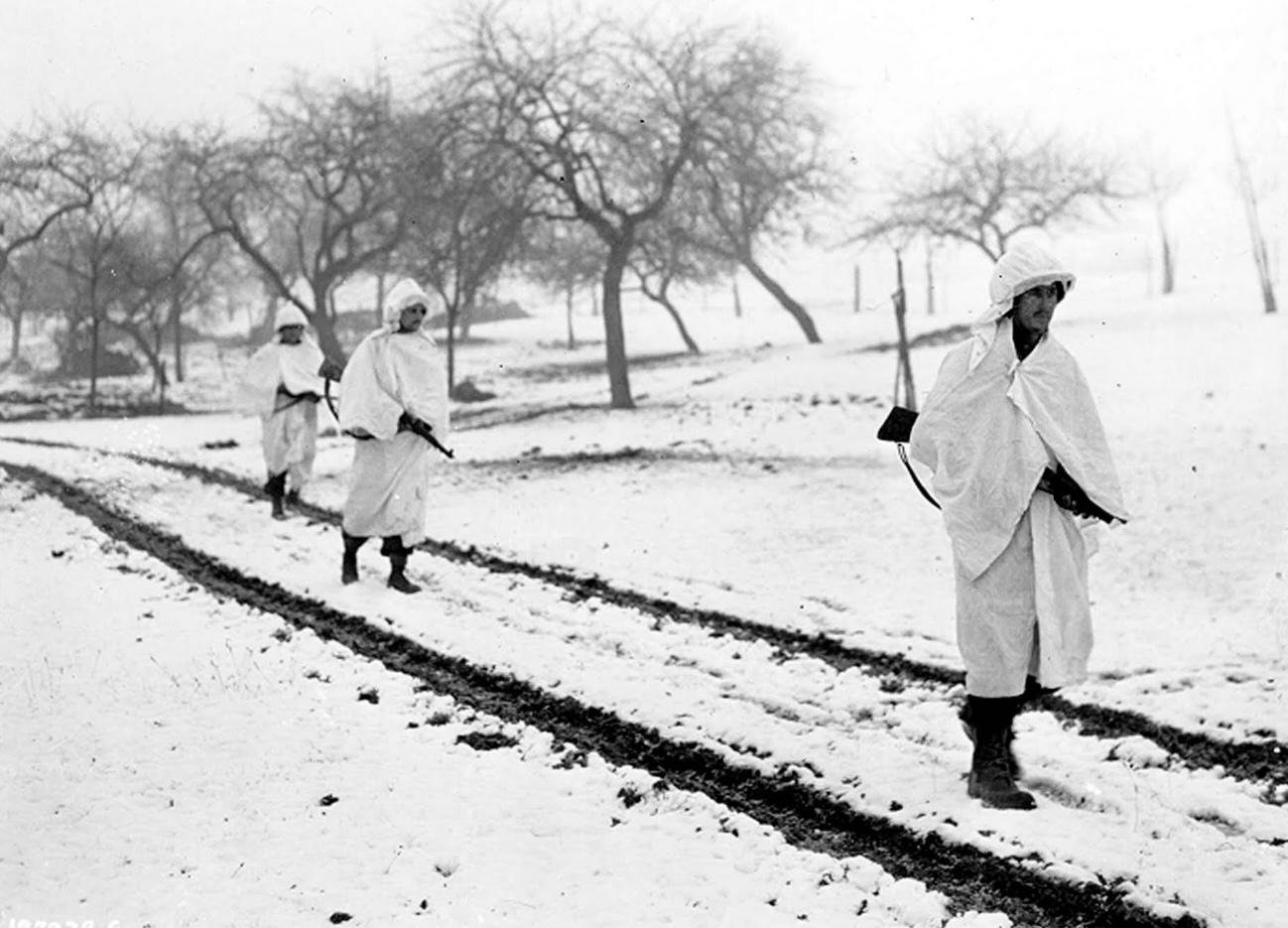 Bed sheets made into snow uniforms 