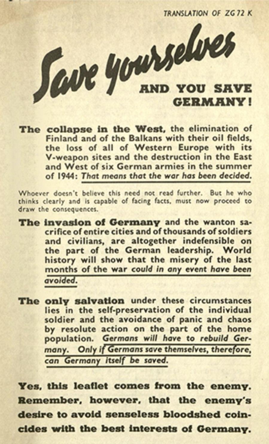 War leaflets 