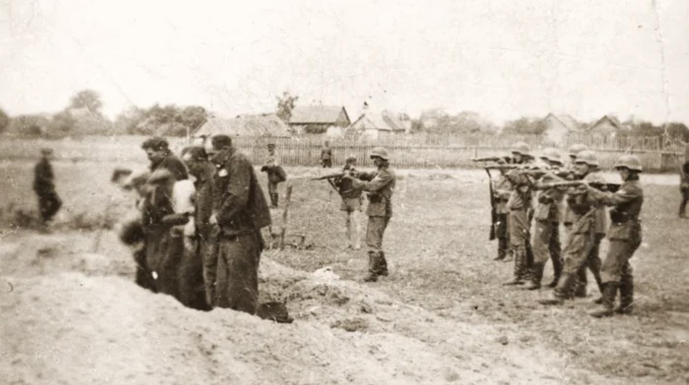 As soldiers killing Jews