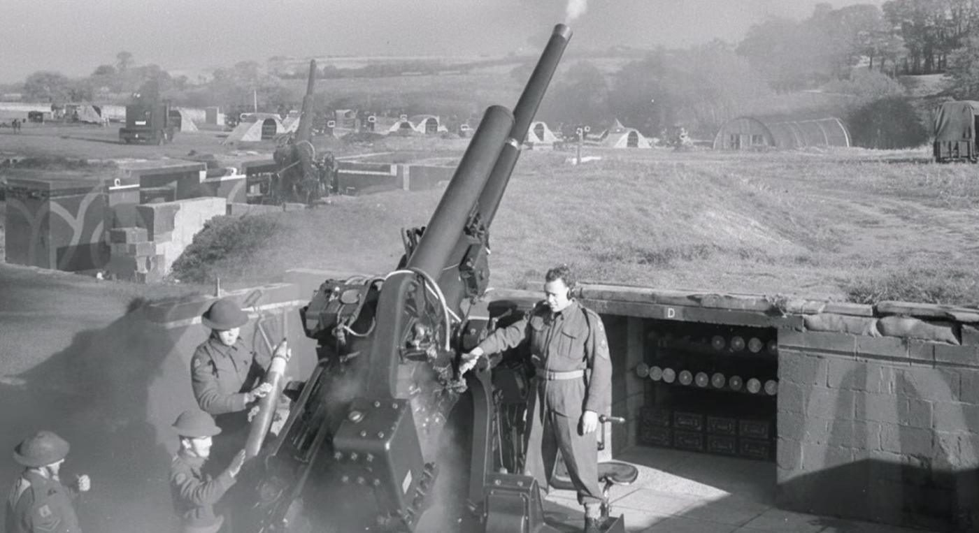 British 3.7 artillery gun 