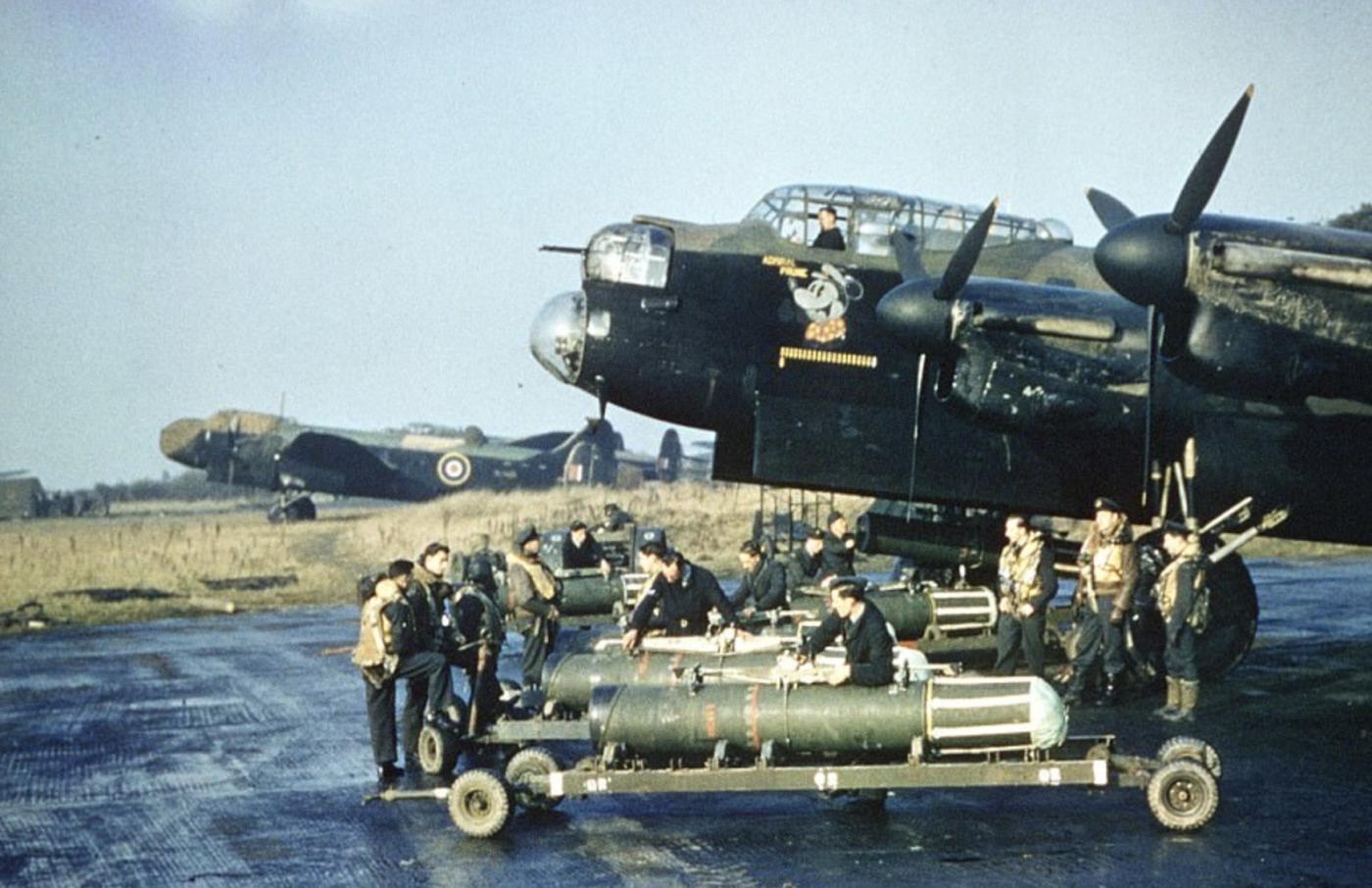 Lancaster bomber mine laying shipping bombs 