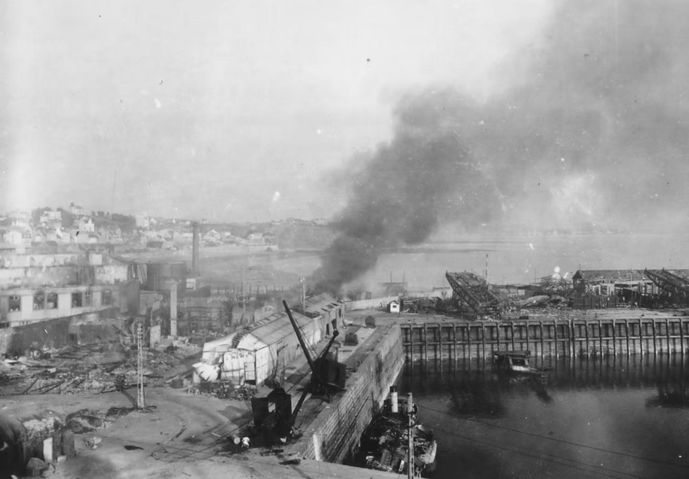 Port of granville raid 1945 by Germans 