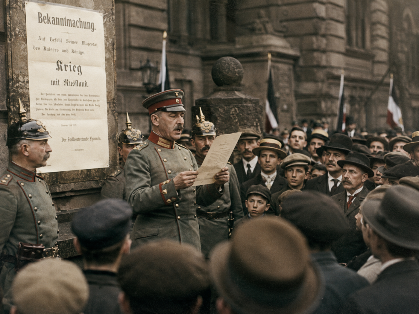 German declares war on Russia 