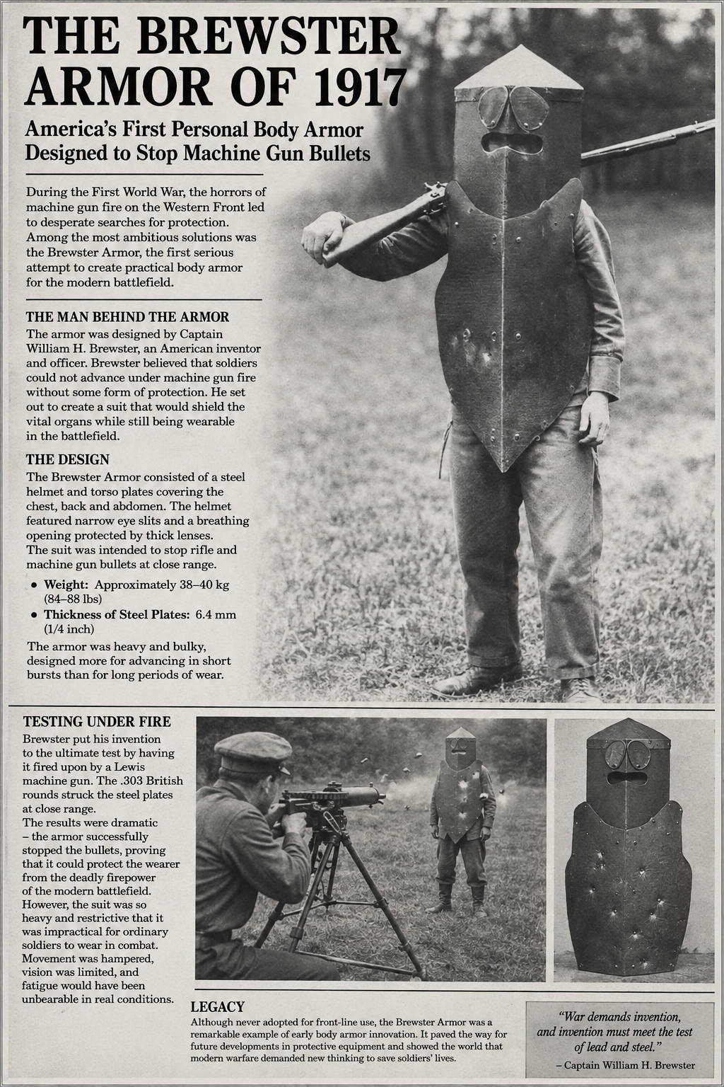 WW1 Brewster armor