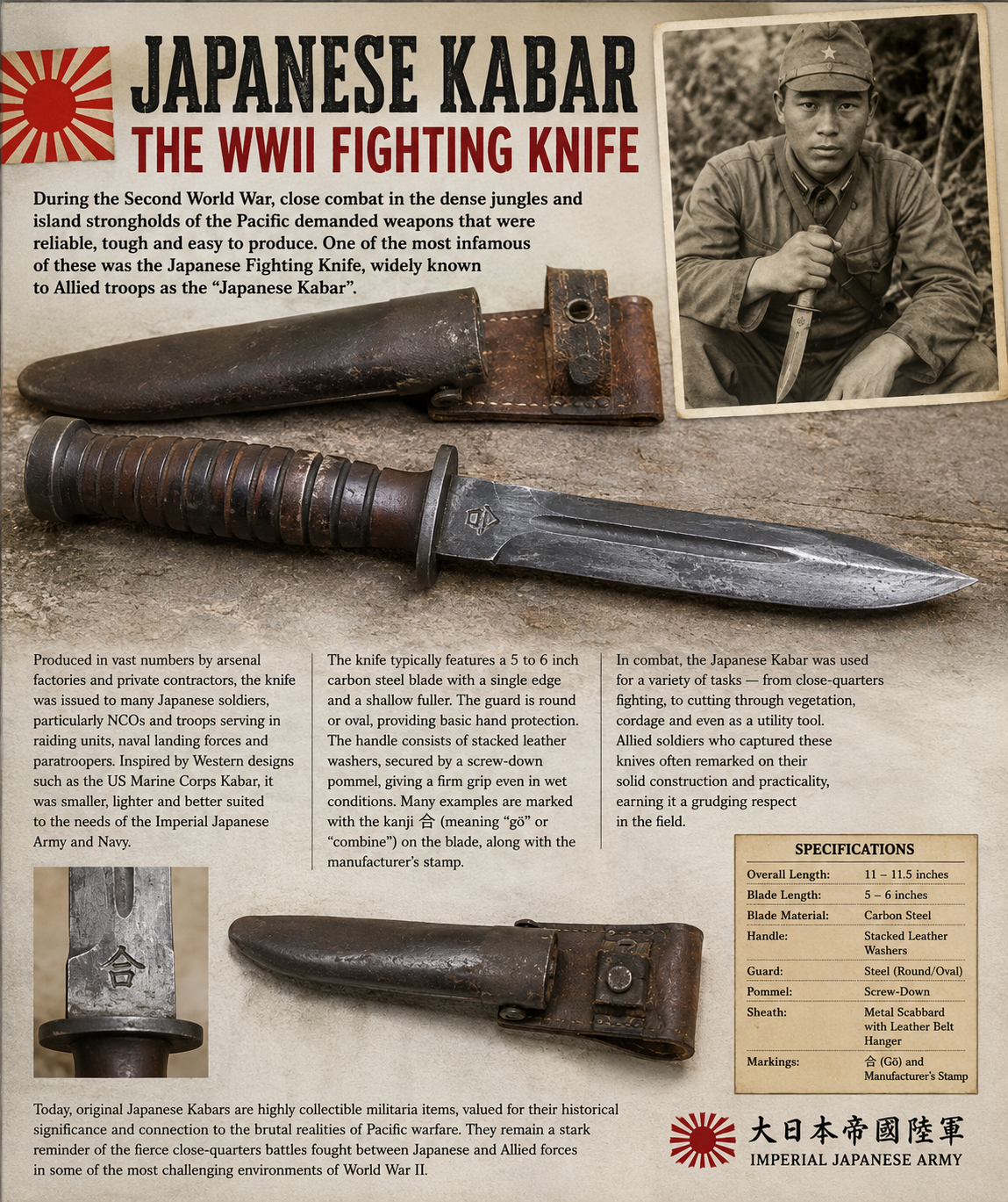 Japanese ka - Bar fighting knife ww11