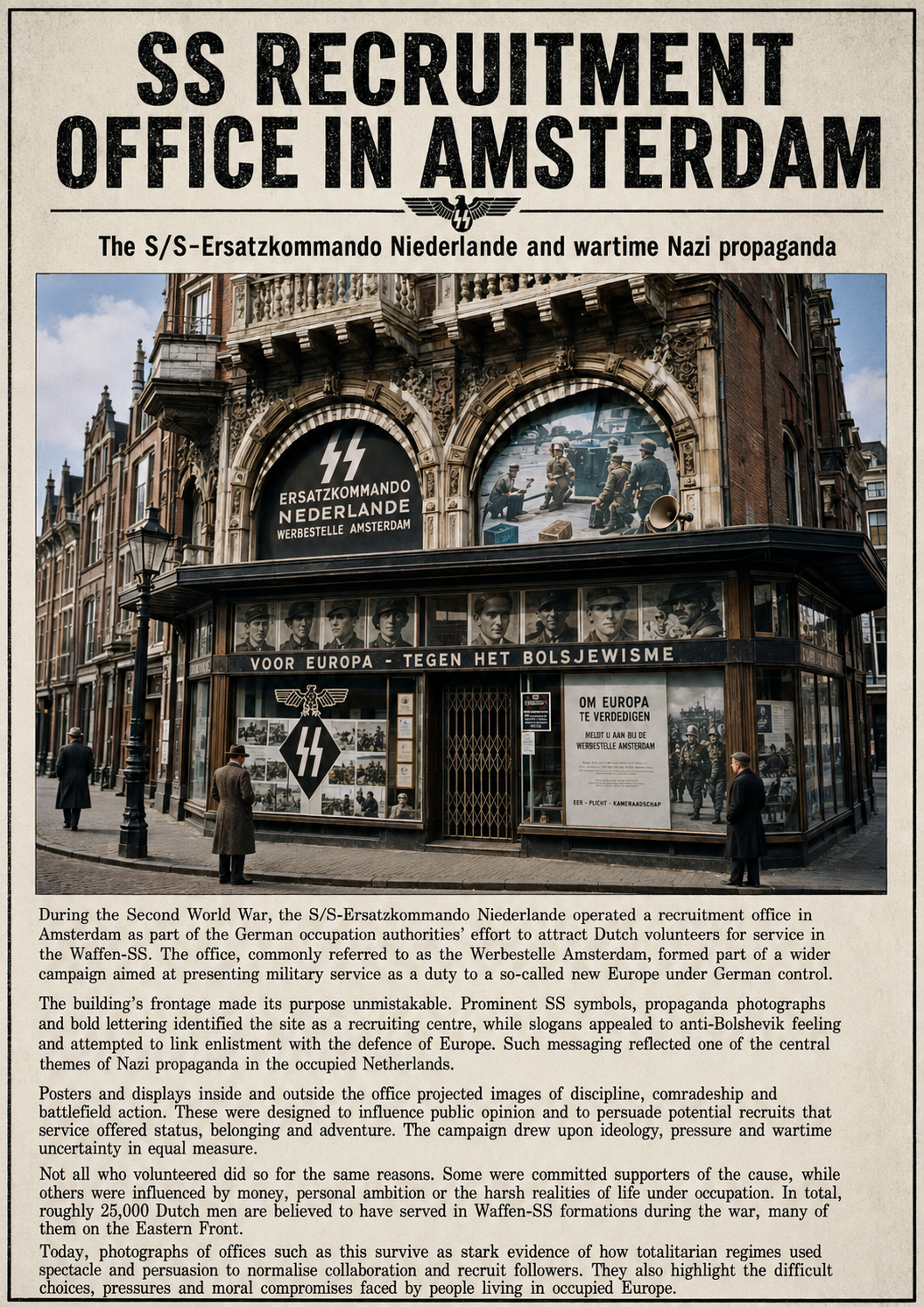 Recruitment office Netherlands ww2 nazi SS 