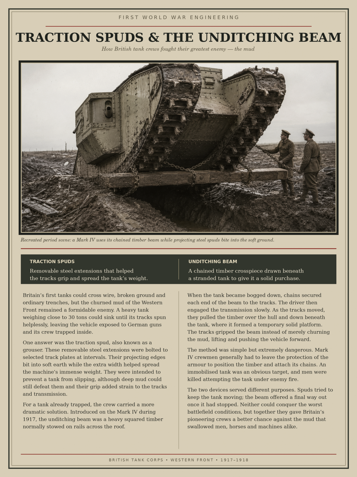 WW1 tank unditching beam 