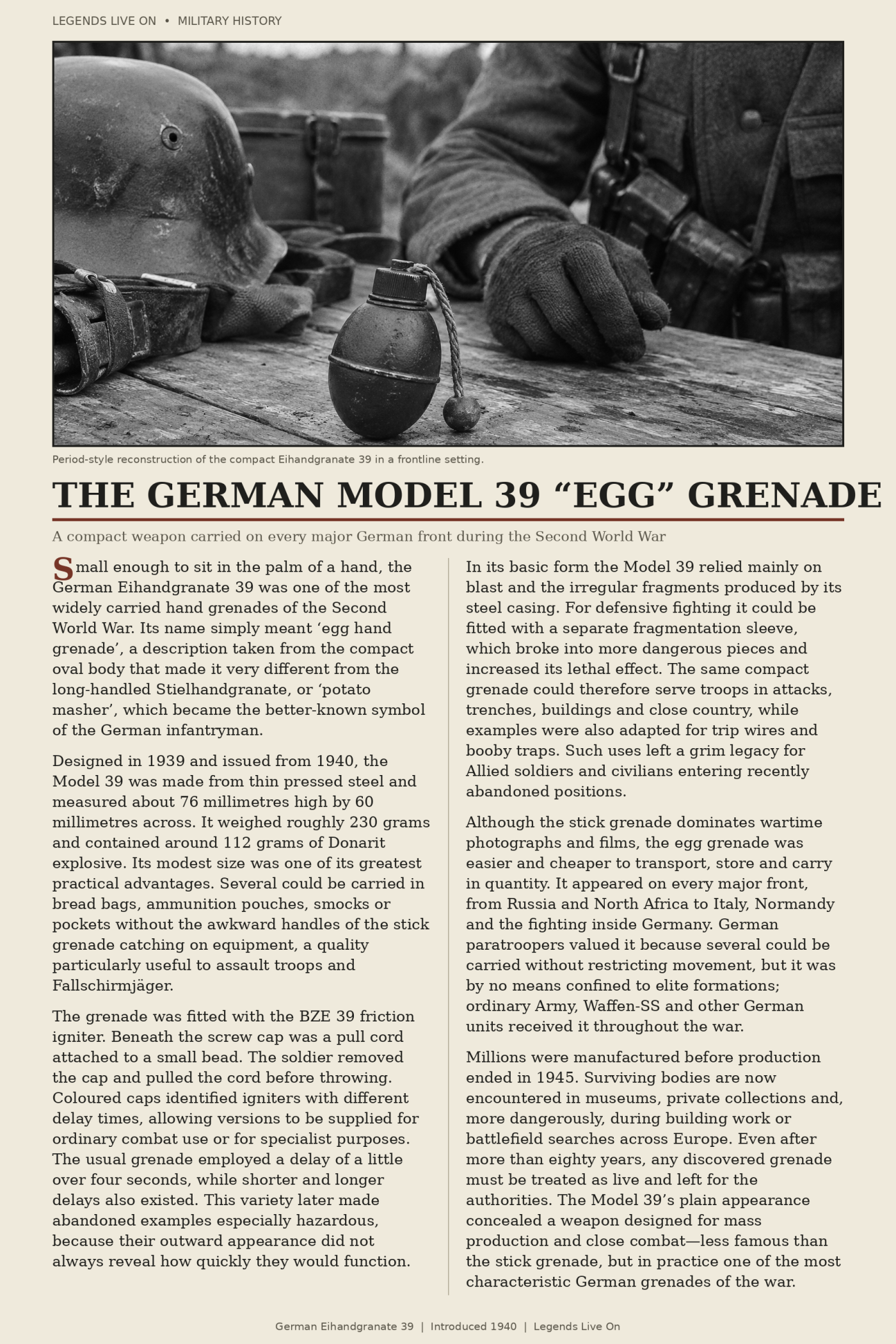 Model 39 egg grenade 