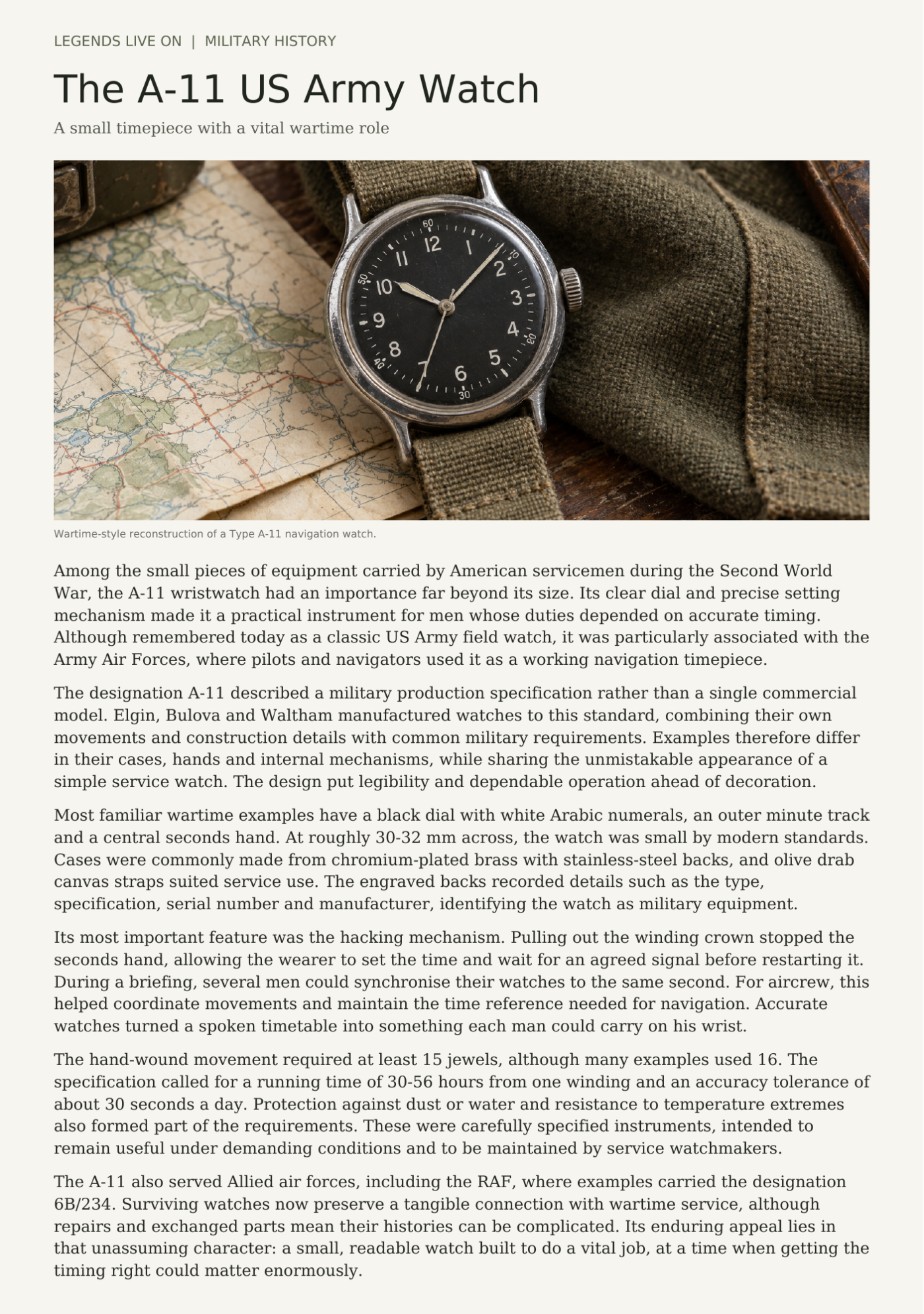 A-11 field ww11 watch