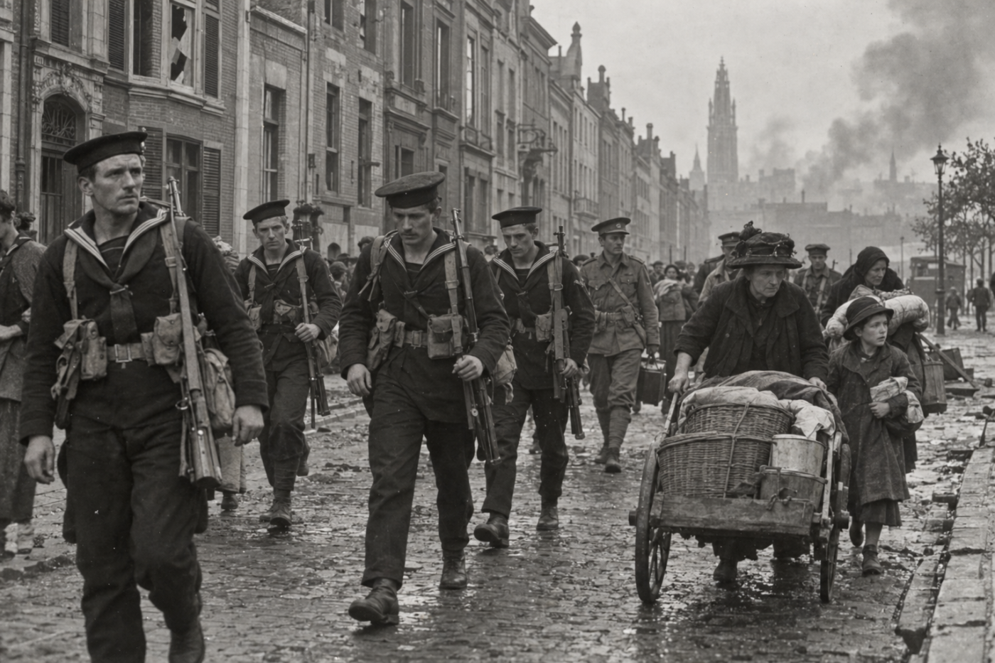 1914 Antwerp evacuation collapses 
