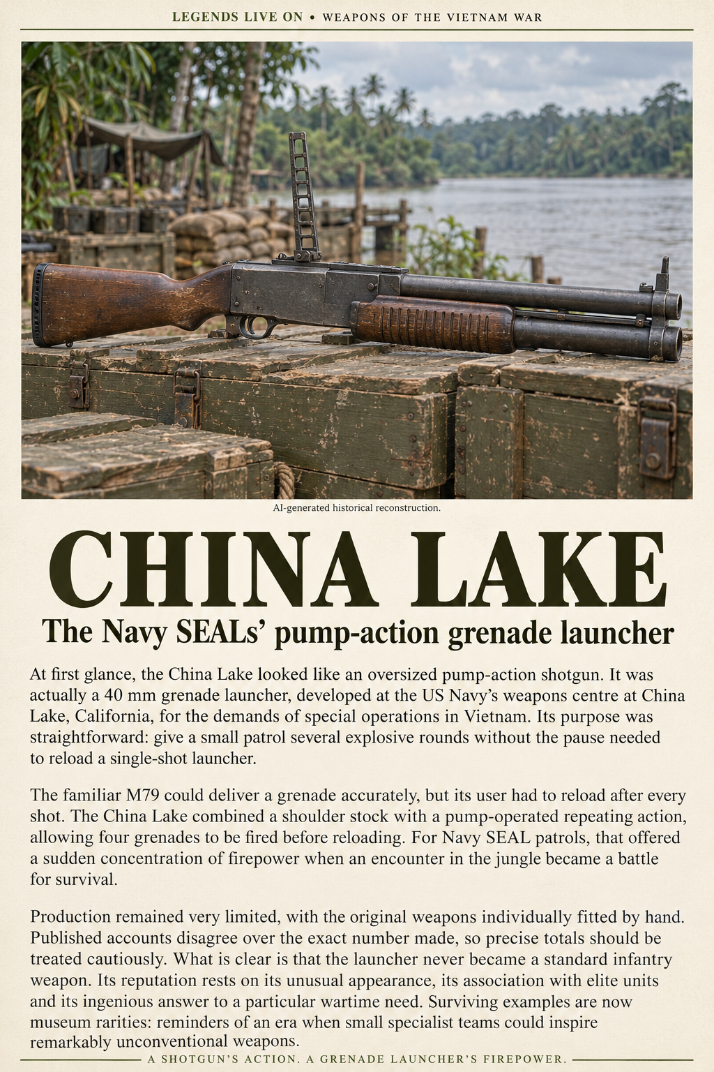 China lake pump action grenade launcher 