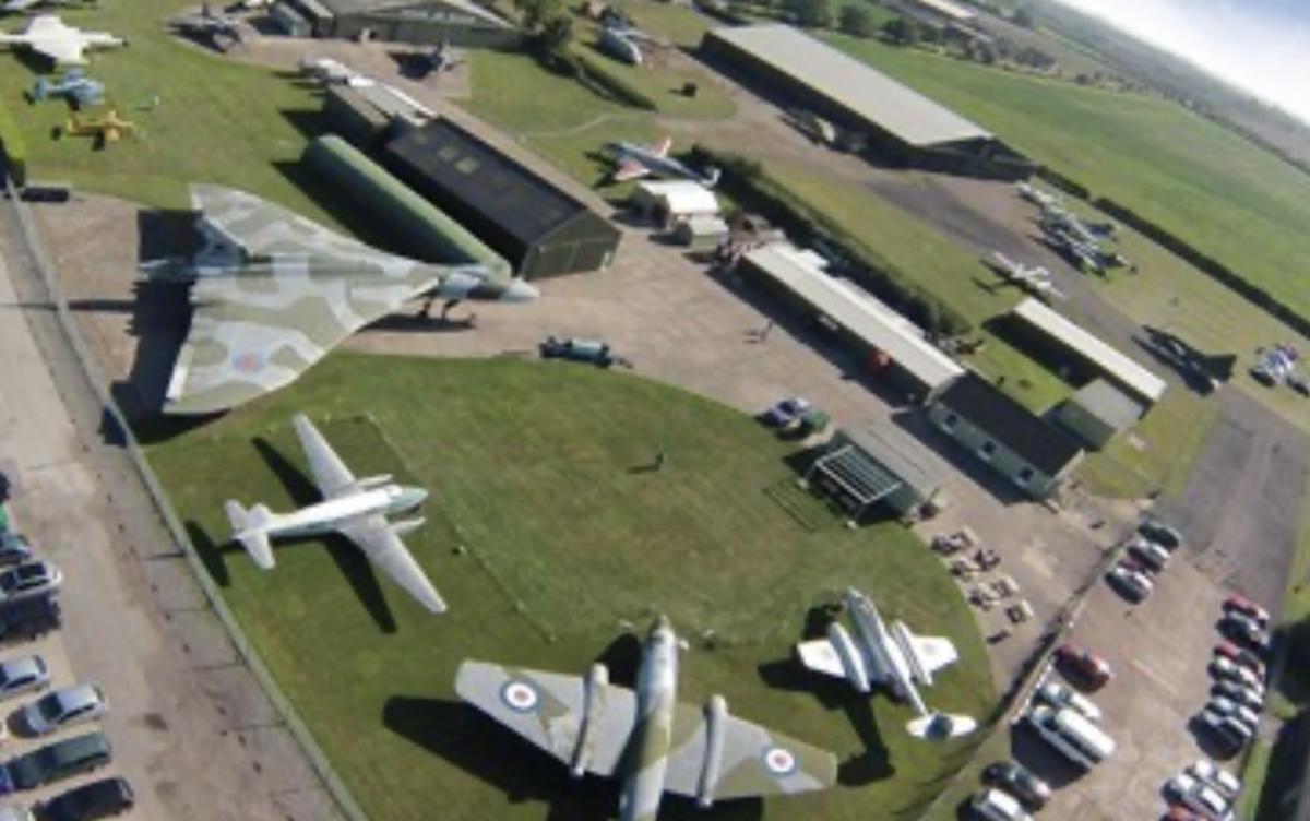 Ariel view of outdoor plane displays.