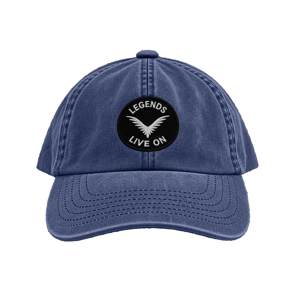 Vintage blue baseball cap with logo