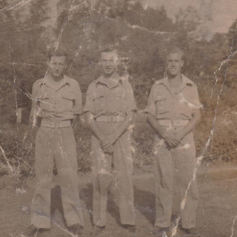 Philip Hunt (right), South Lancs Regiment, with comrades