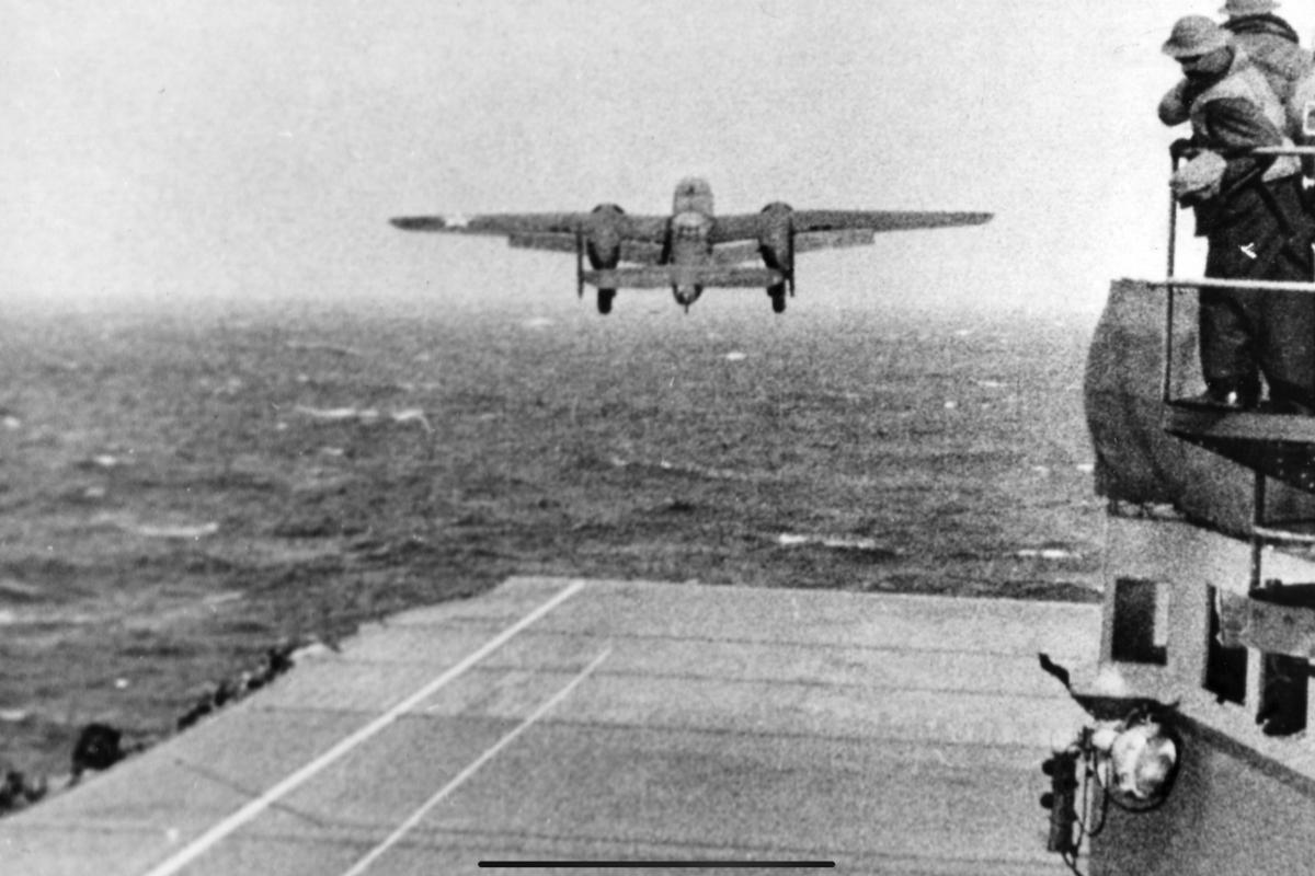 Taking off from aircraft carrier 