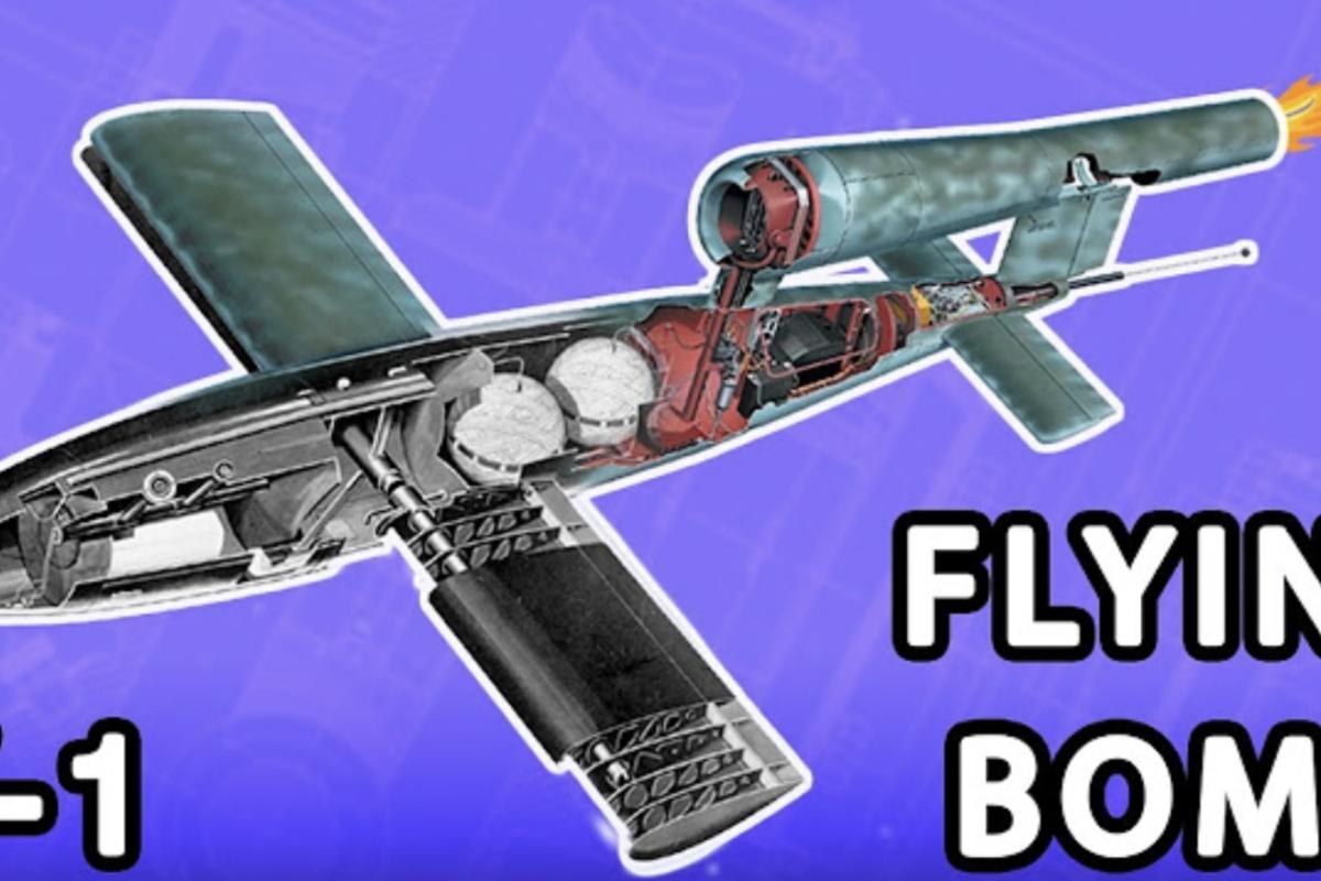 Flying bomb v-1 rocket doodle bug 