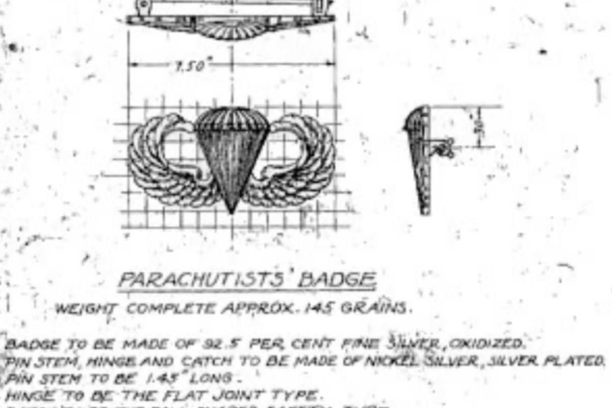 Us parachute airborne wings badge military 