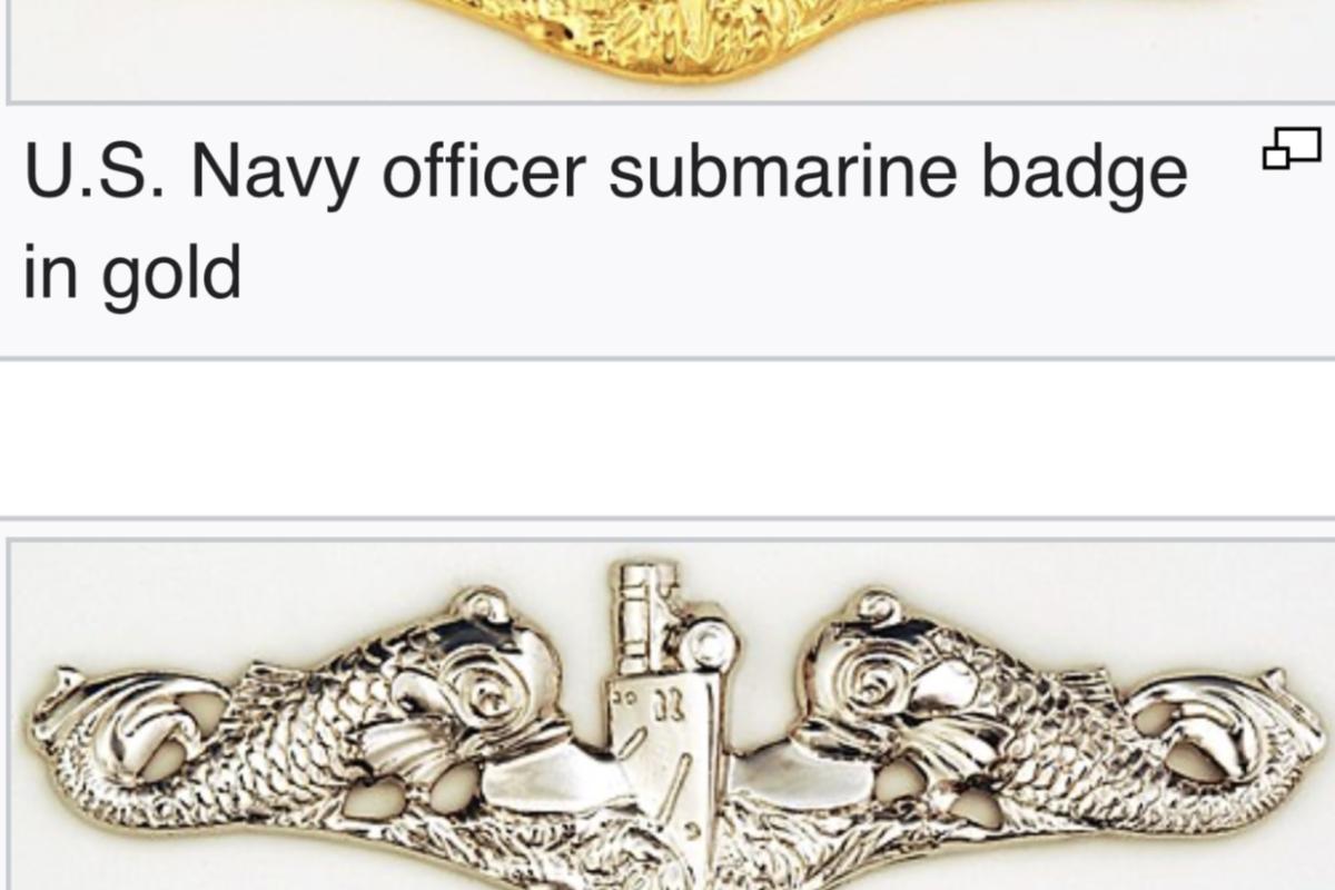 Dolphin badge of United States Navy submarine force