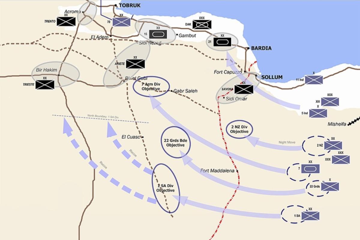 Operation crusader North Africa map