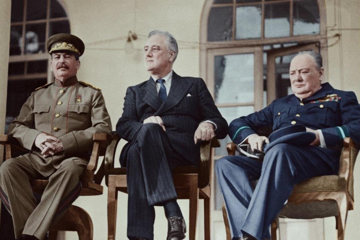 Churchill Roosevelt Stalin meeting Tehran conference 