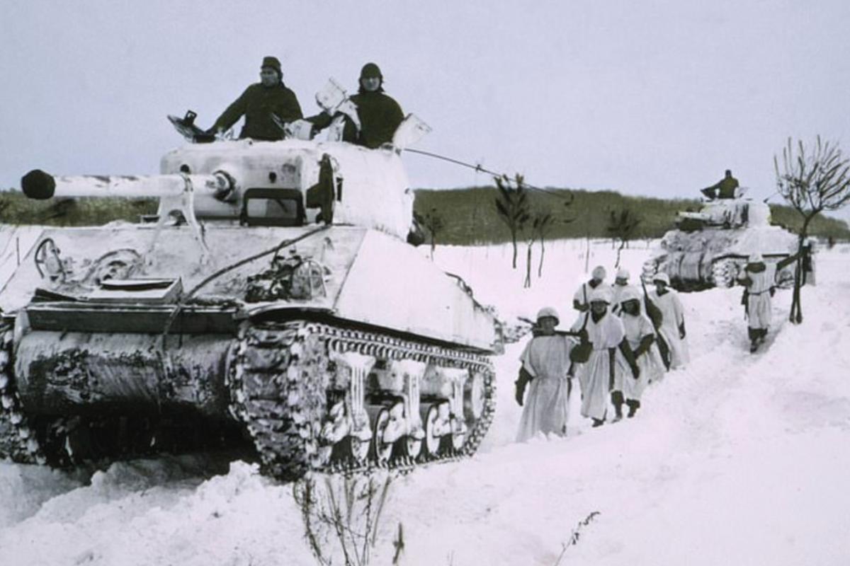Battle of bulge Sherman tanks
