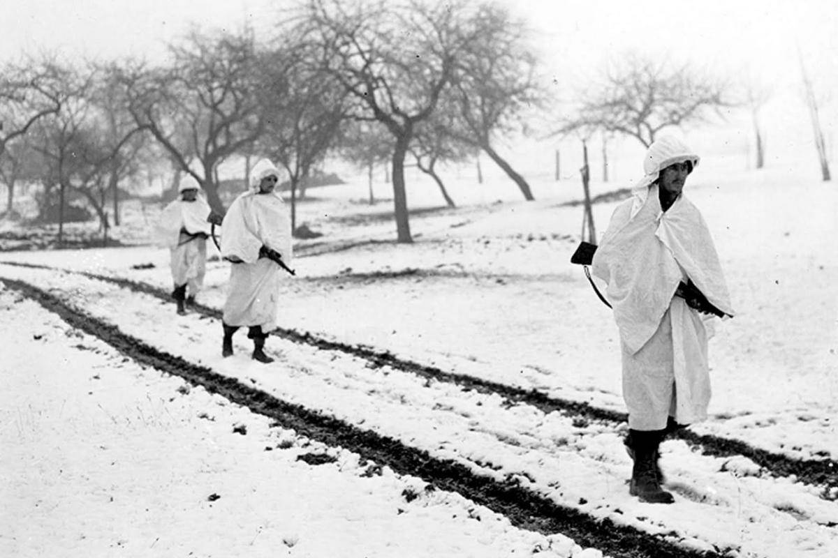 Bed sheets made into snow uniforms 