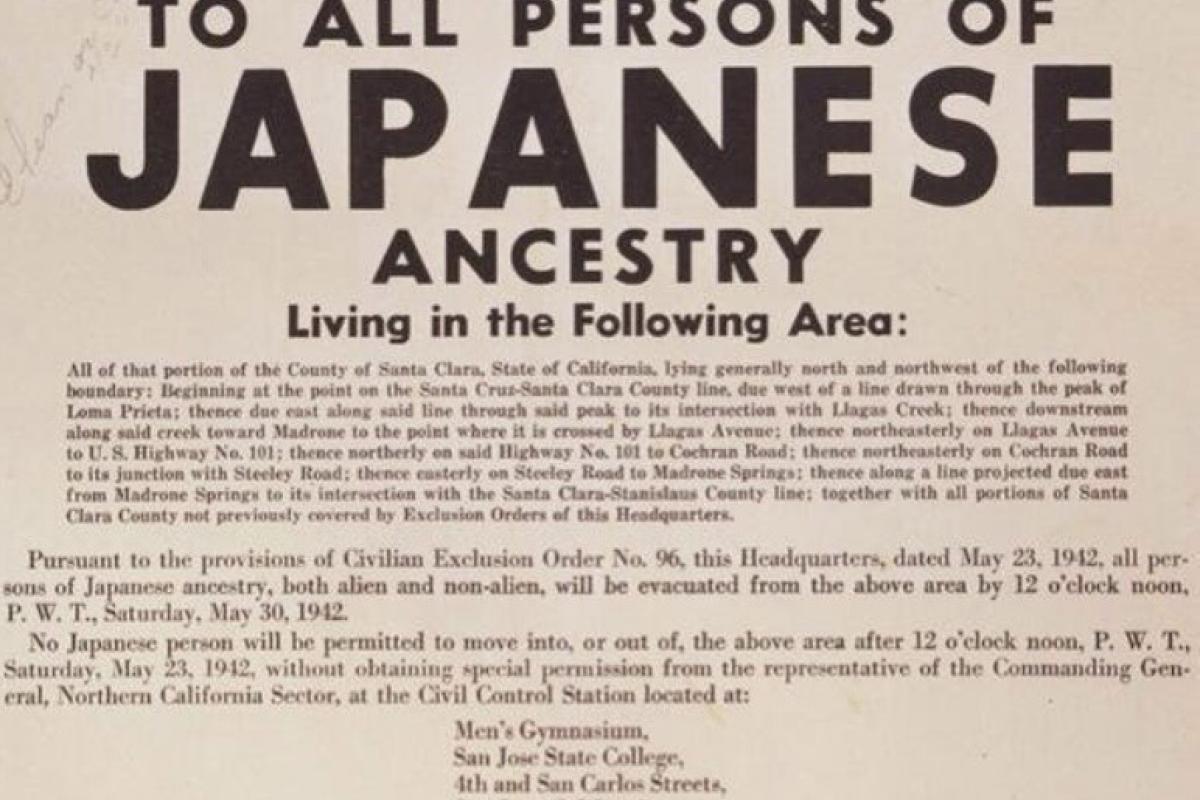 Executive order 9066 by president Roosevelt 