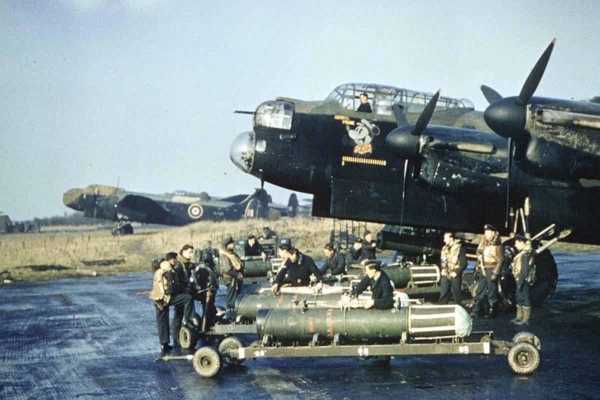 Lancaster bomber mine laying shipping bombs 