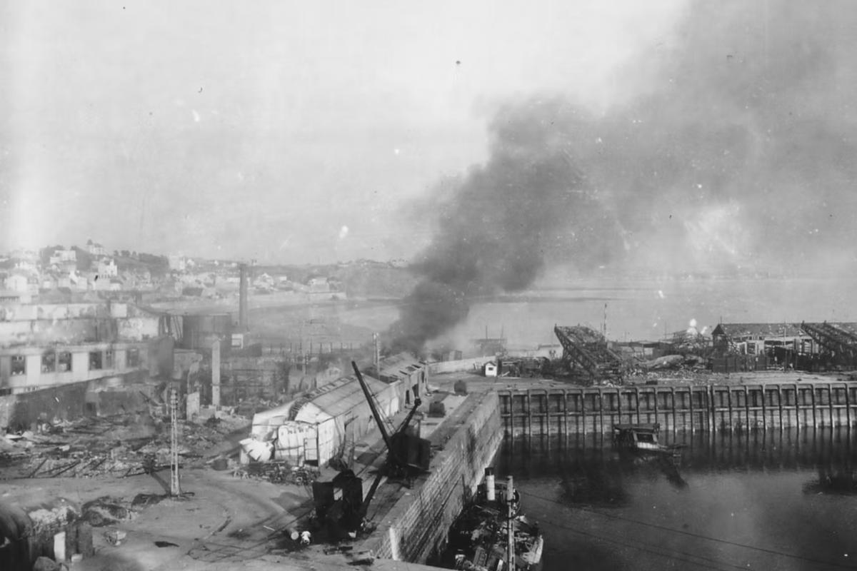Port of granville raid 1945 by Germans 
