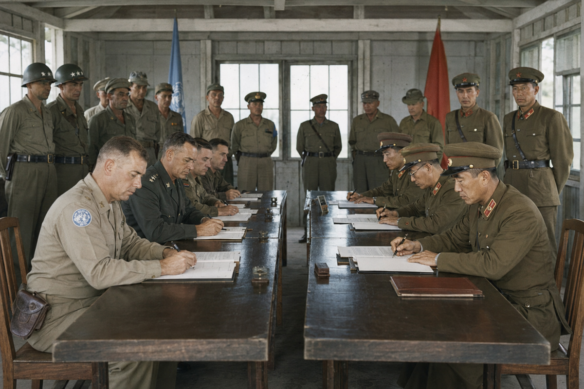 Korean War armistice signing 
