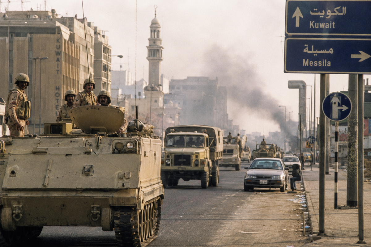Kuwait invasion by saddam Hussain Iraq army 1990 2nd August