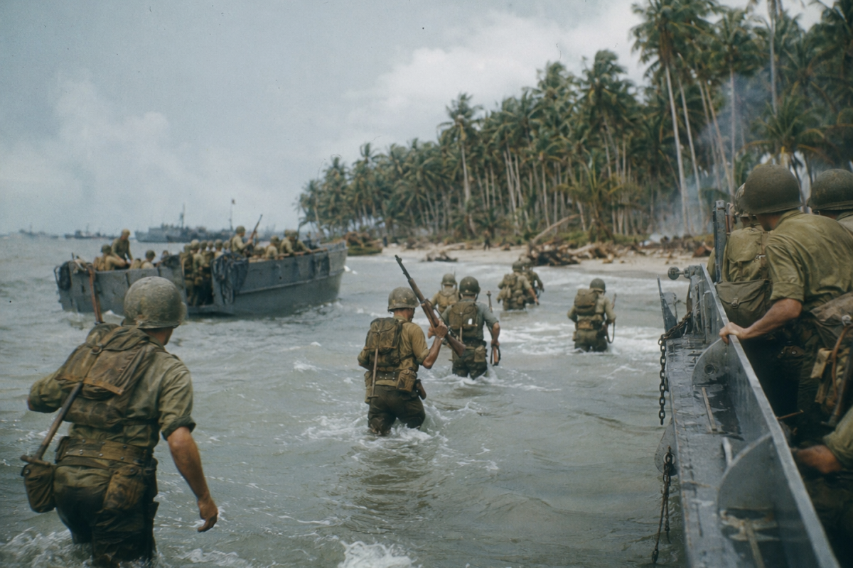 U.s marines land on Guadalcanal 