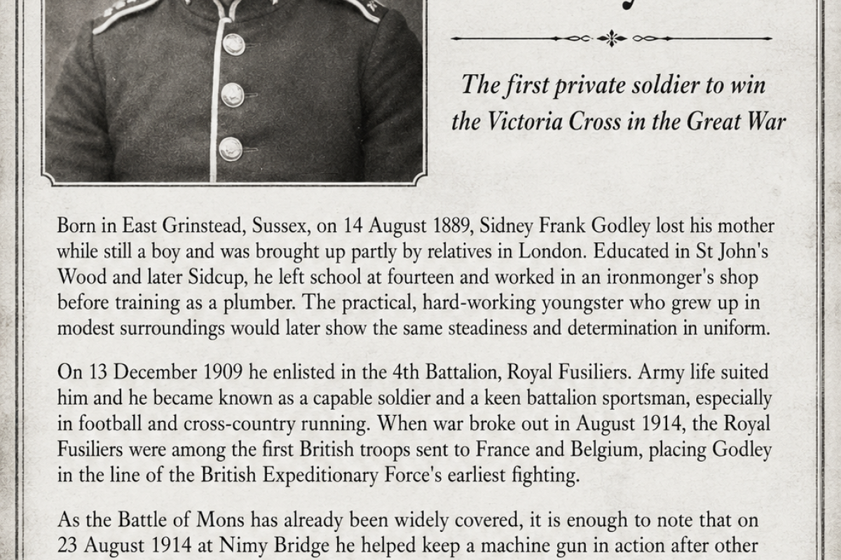 Vc  recipient private Sydney frank godley