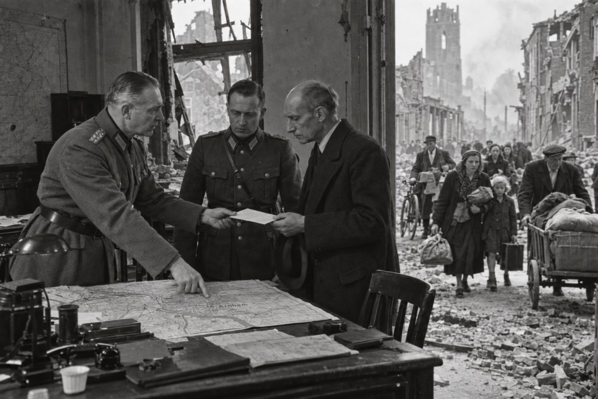 German major general Walter model orders civilians to evacuate Arnhem