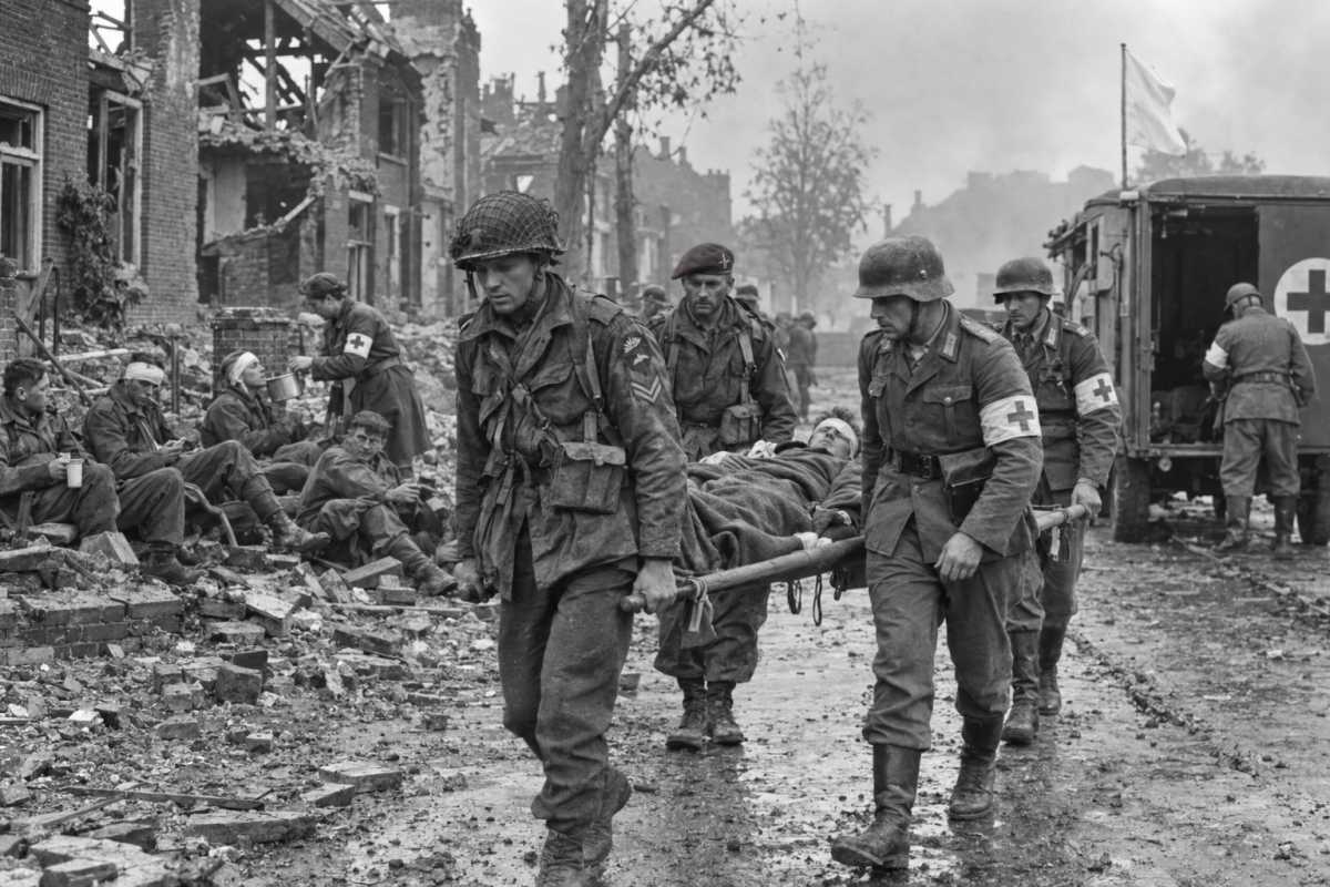 Casualties evacuated Arnhem