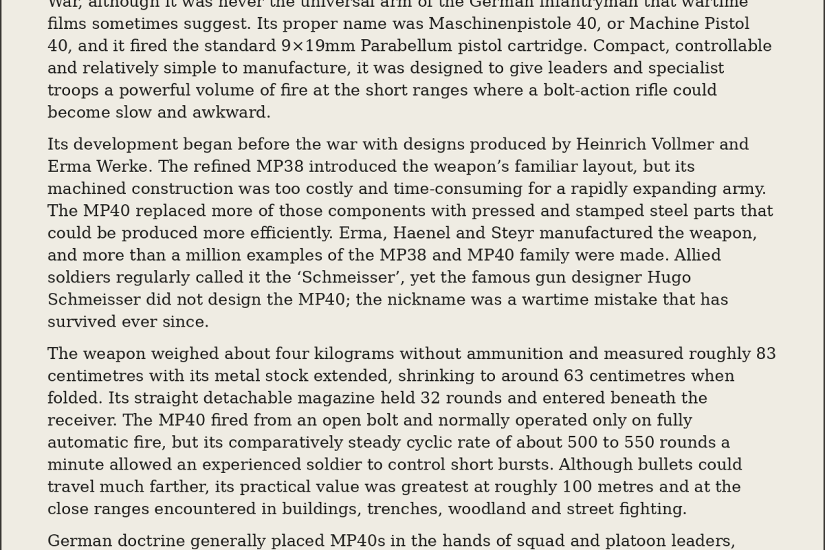 Mp 40 German machine gun 