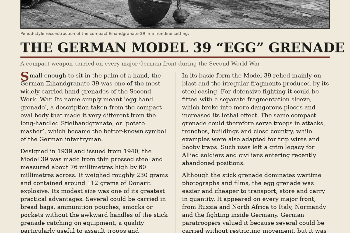 Model 39 egg grenade 