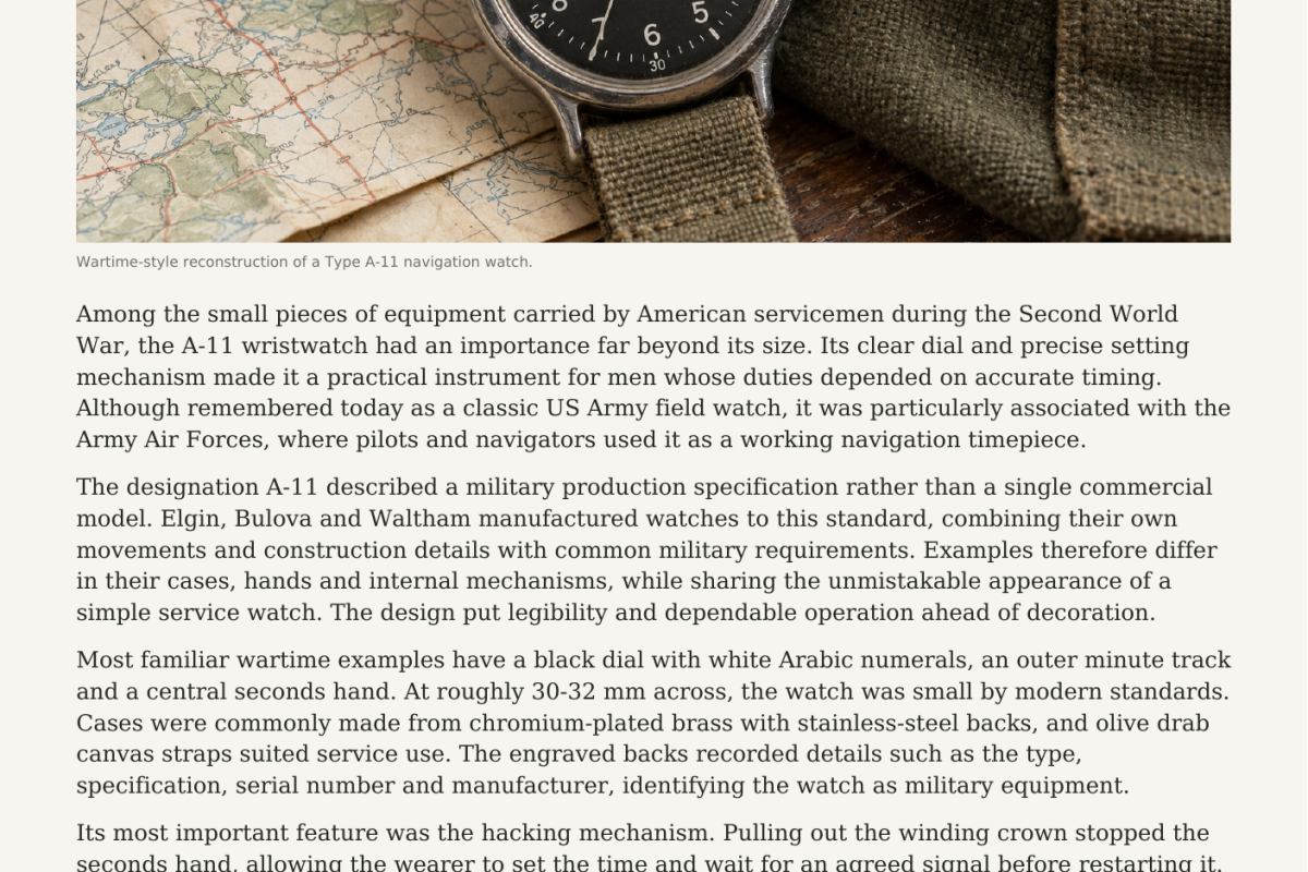 A-11 field ww11 watch