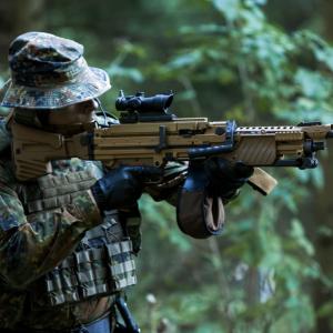 German machine gun heckler and Koch mg4 belt fed weapon nato